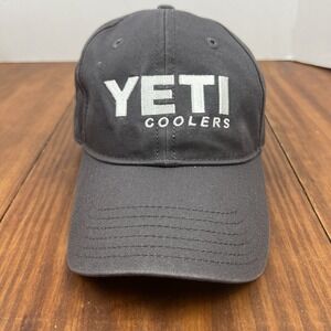 YETI Coolers Hat Gray Baseball Cap Adjustable Buckle Embroidered Camp Outdoor